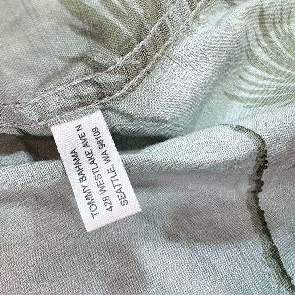 Tommy Bahama Shirt Mens Medium Button Down Cotton Palm Trees Green Top - Picture 8 of 10